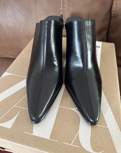 Zara leather heeled mules - leather,