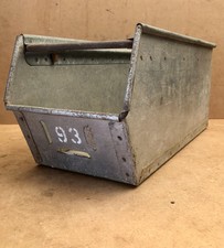 Vintage Large Industrial Galvanised Metal Stacking Tray Tote Storage Box No 93
