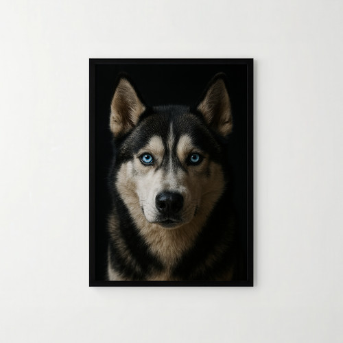 Husky art print borderless - a4,