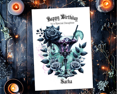 Personalised gothic turquoise - personalised,