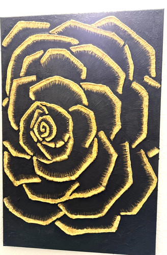 Black and gold textured - 3d,