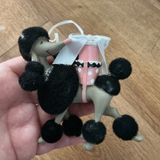 BLACK FLOCKED FRENCH POODLE