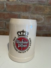 Stoneware Beer Stein 1980's Warsteiner Pilsner Vintage Collectable Barware