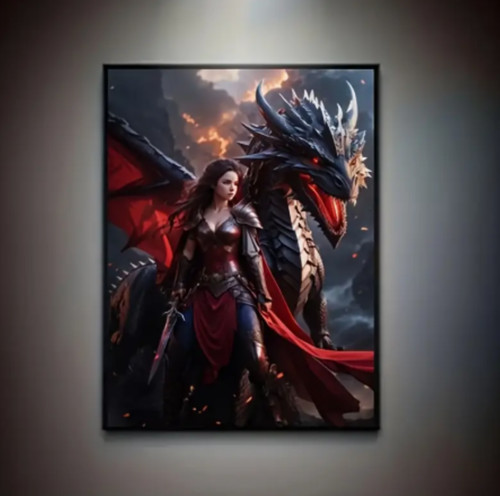 Dragon warrior woman - dragon,