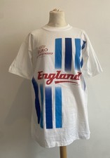 Vintage England UEFA Euro 96 T-Shirt Mens Medium Football Single Stitch White