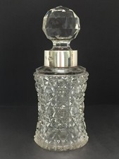 Victorian Hobnail Scent Bottle, Silver-Mounted, G Betjemann & Son, London 1894