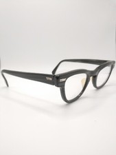 VINTAGE! 1950s Shuron FREEWAY Eyeglass Frames BLACK BRIAR Horn Rimmed Gray