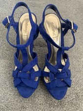Coleen X Cobalt Blue Strappy Heeled Shoes, Size 6