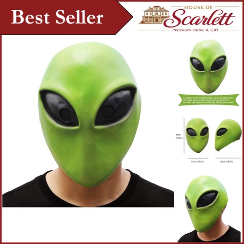 Green latex alien mask - alien, for
