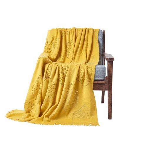 Mustard yellow sofa - throw, with