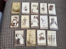 14 x  US 1880s Honest Long Cut Tobacco Actress Real Photo Cigarette Trade Cards