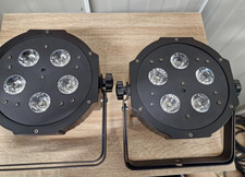 2 x ADJ Mega HEX Par   DMX    5 LED      PAR Fixture - Black  in ADJ padded Bag