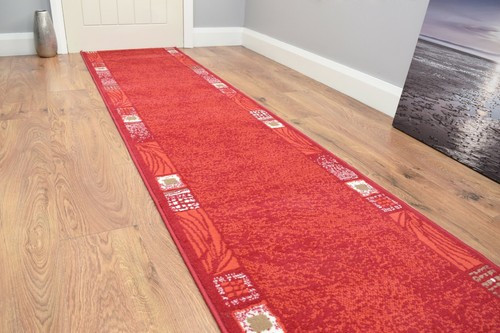New red hallway stairway - hallway,
