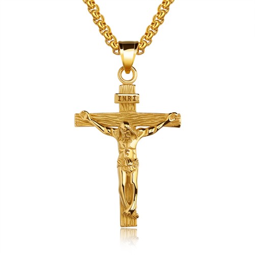 Men gold cross - men, necklace