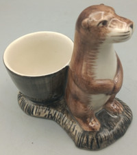 Quail Hand Painted Otter ceramic Egg Cup VGC