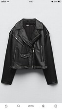 Zara Leather Jacket Black With