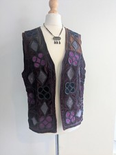 Vintage Indian cotton beaded waistcoat vest top 90s does 70s 10 12 boho hippie 