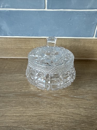Vintage cut glass lidded bon - glass,