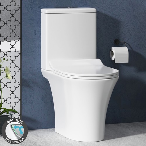 Rimless close coupled toilet - close,