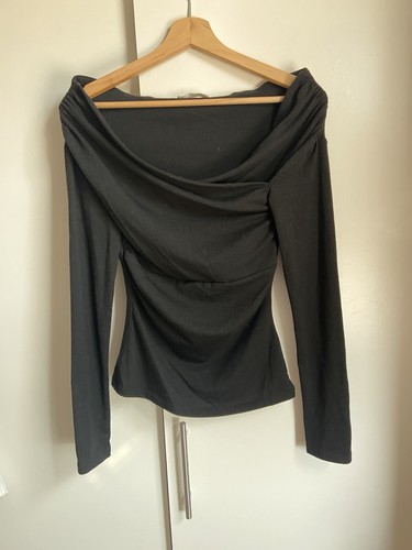 Zara black off shoulder top - off,