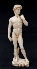 Vintage Michelangelo's David Statue Bonded Alabaster Figurine 31cm