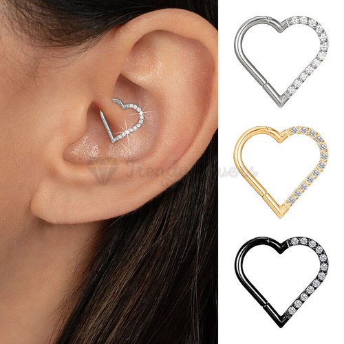 8mm heart shaped ring piercing - heart,
