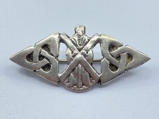 WW2 Scottish Royal Scots & Celtic Knots Sterling Silver Sweetheart Brooch