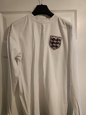ENGLAND Football Shirt 1966 #6 White Long Sleeve Bobby Moore Score Draw 6