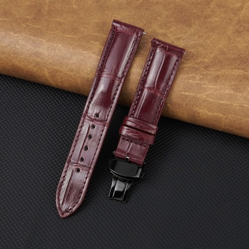 Burgundy leather watch - watch, strap