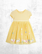 Ex JOJO Maman Girl’s Baby Bunny Tulle Party Dress in Yellow RRP £36