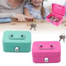 Lockable Metal Cash Box Secure Money Storage Tin with Key for Home and OfficeUse