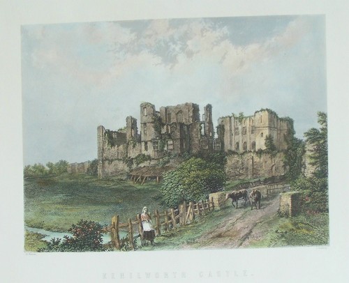 Old antique print kenilworth - old,