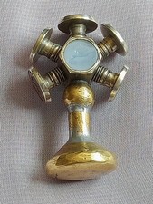 Antique Multi Seal Wheel Reverse Intaglio 5 Wax Seals Brass Handle