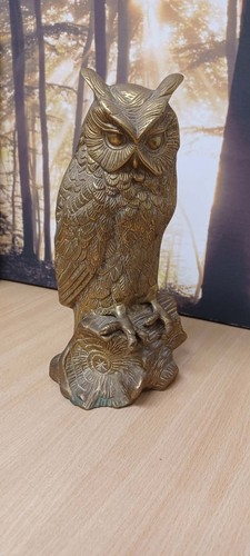 Vintage brass owl ornament - brass,