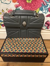 Kurt Geiger Grey Quilted Leather Union Jack Pattern Bag