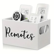 Desktop Storage Case Stand Holder Remote Control Wooden Decoration Box UK