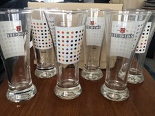 6 x Damian Hirst Becks glasses