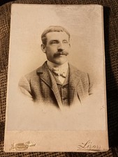 Victorian Cabinet Card Photo Man w/ Moustache - Lizars, Bournemouth