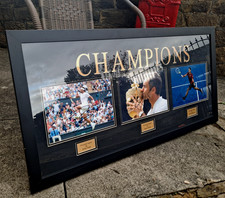 The Champions  Federer - Nadal - Djokovic Personally Signed Large Framed Display