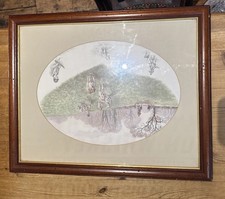 Nigel Hemming 1986 Hunting Framed Watercolour Print Signed Limited Edition