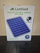 Lichfield Deluxe Double Airbed with Pump. New Never Been Used Just Been Open