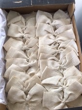 Wedding Party Chair Bows Hessian Burlap Fabric, 50 Bows