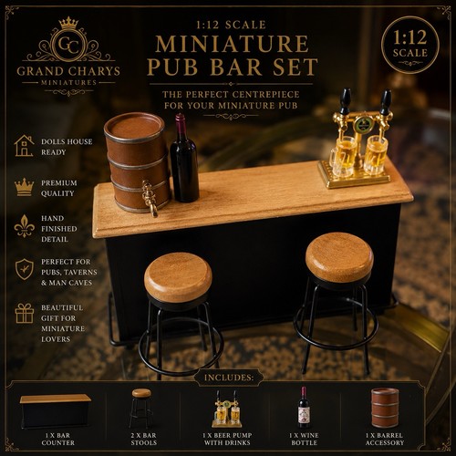 Scale miniature pub - miniature, bar