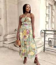 H&M Green Floral Halter Neck