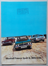 Vauxhall Firenza Brochure 1972 - 2300 Sport SL  1800 SL  1256 de Luxe