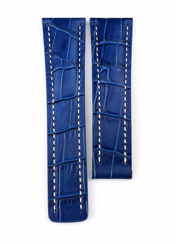24mm blue croco - croco, genuine
