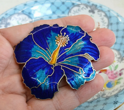 Large vintage enamel cloisonne - vintage,