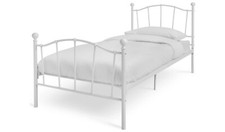 Fleur Single Metal Bed Frame - White