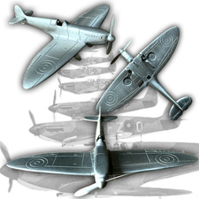 Supermarine Spitfire in Pewter.  1:72 Scale.  Beautiful Display Model.
