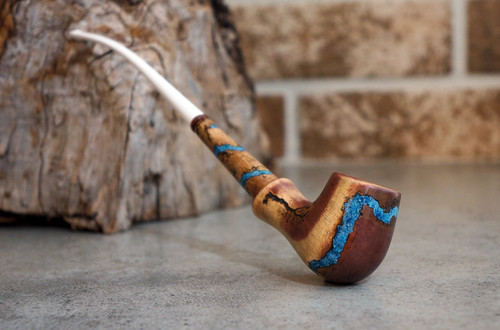 Wooden tobacco pipe handmade - wooden,